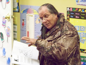 Eddie reading his new book to the Altus Christian Academy